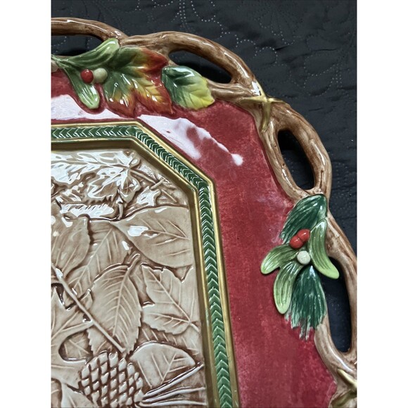 Fitz and Floyd Classic Christmas Lodge Large Serving Platter 20 1/2" x 15 1/2" - Picture 11 of 14